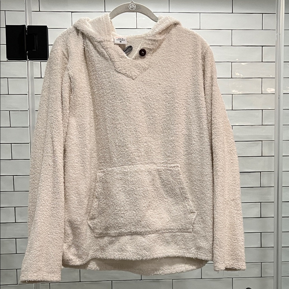 Birdwell Beach Britches Terrycloth Baja Hoodie Men’s size Medium in Cream